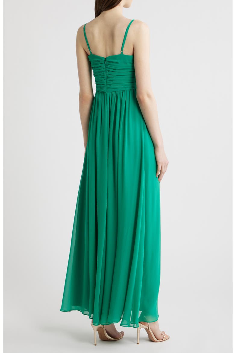 Pleated Chiffon Gown with Scarf, Alternate, color, JADE