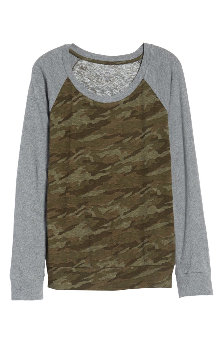 Caslon<sup>®</sup> Lightweight Colorblock Cotton Tee, Alternate, color,