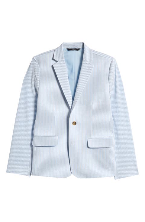 Kids' Stripe Seersucker Cotton Blazer (Big Kid)