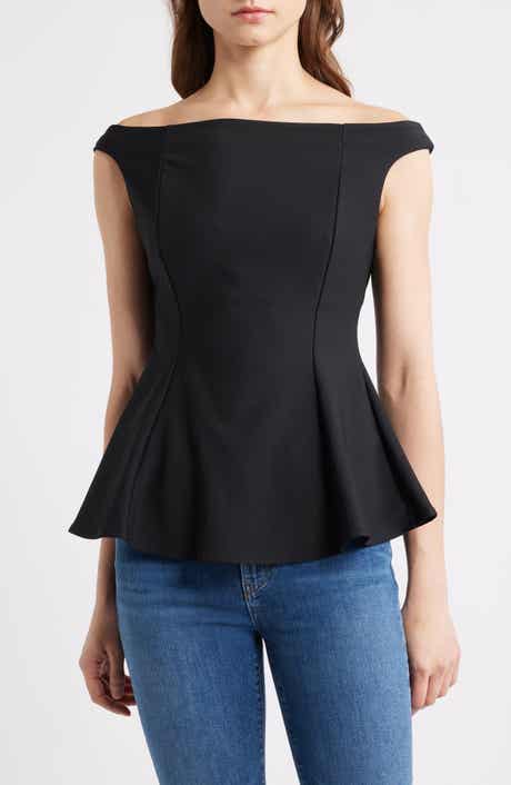 MANGO Off the Shoulder Peplum Top
