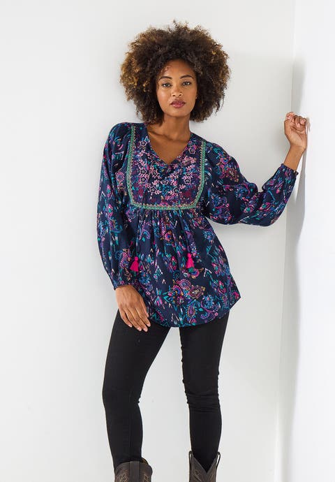 Boho Embroidered Blouse (plus)