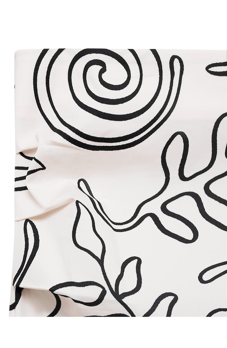 MANGO Doodle Print Cotton Blend Midi Skirt, Alternate, color, Ecru