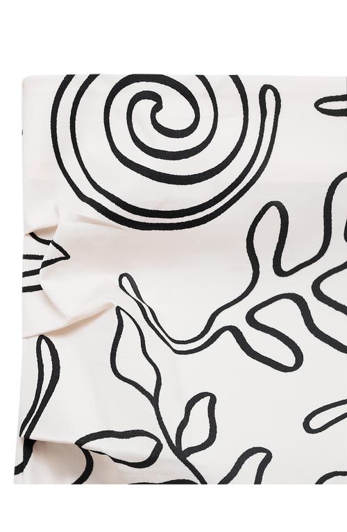 Mango Doodle Print Cotton Blend Midi Skirt In Neutral