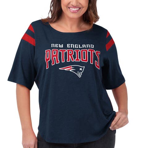 Women's G-III 4Her by Carl Banks Navy New England Patriots Plus Size Linebacker T-Shirt