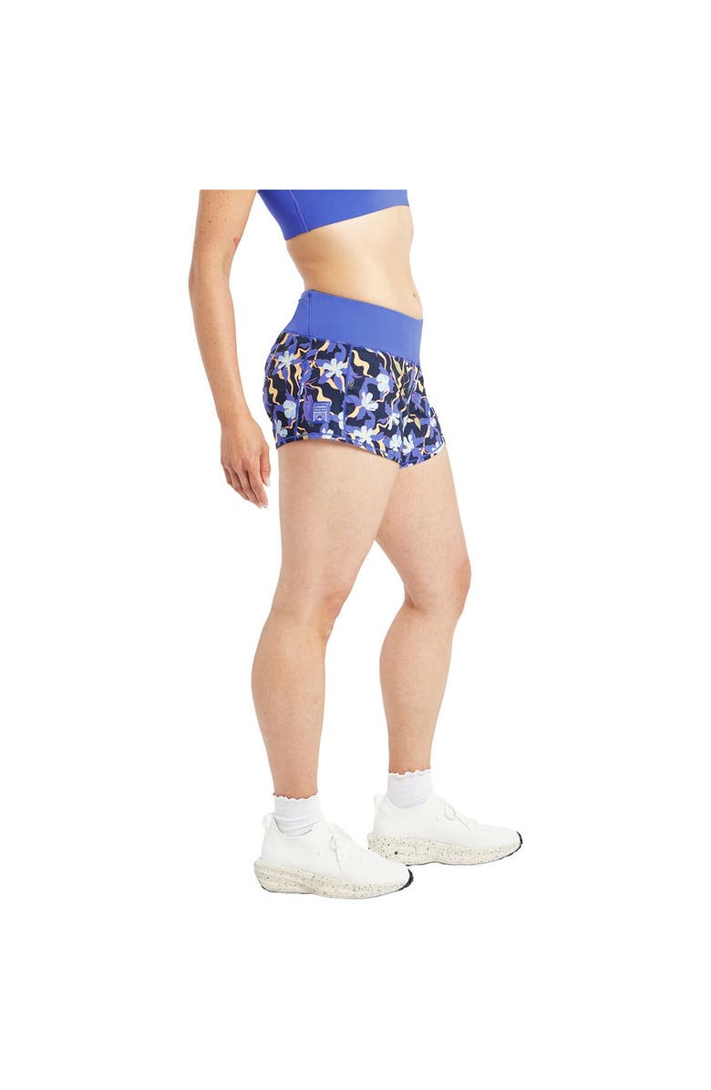 Oiselle Ra 4In Short - Women's, Alternate, color, Ink Blue Aquila Bloom