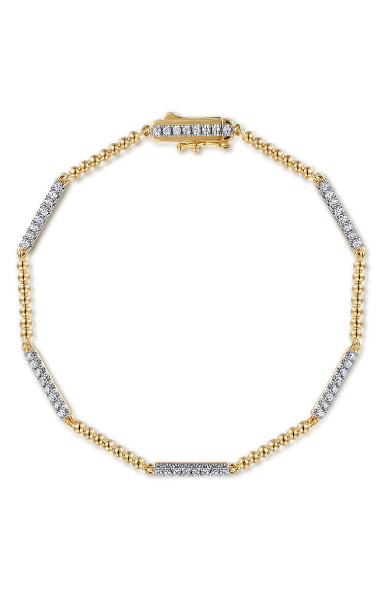 Gabriel & Co. Bujukan Diamond Bar Station Bracelet, Main, color, Gold
