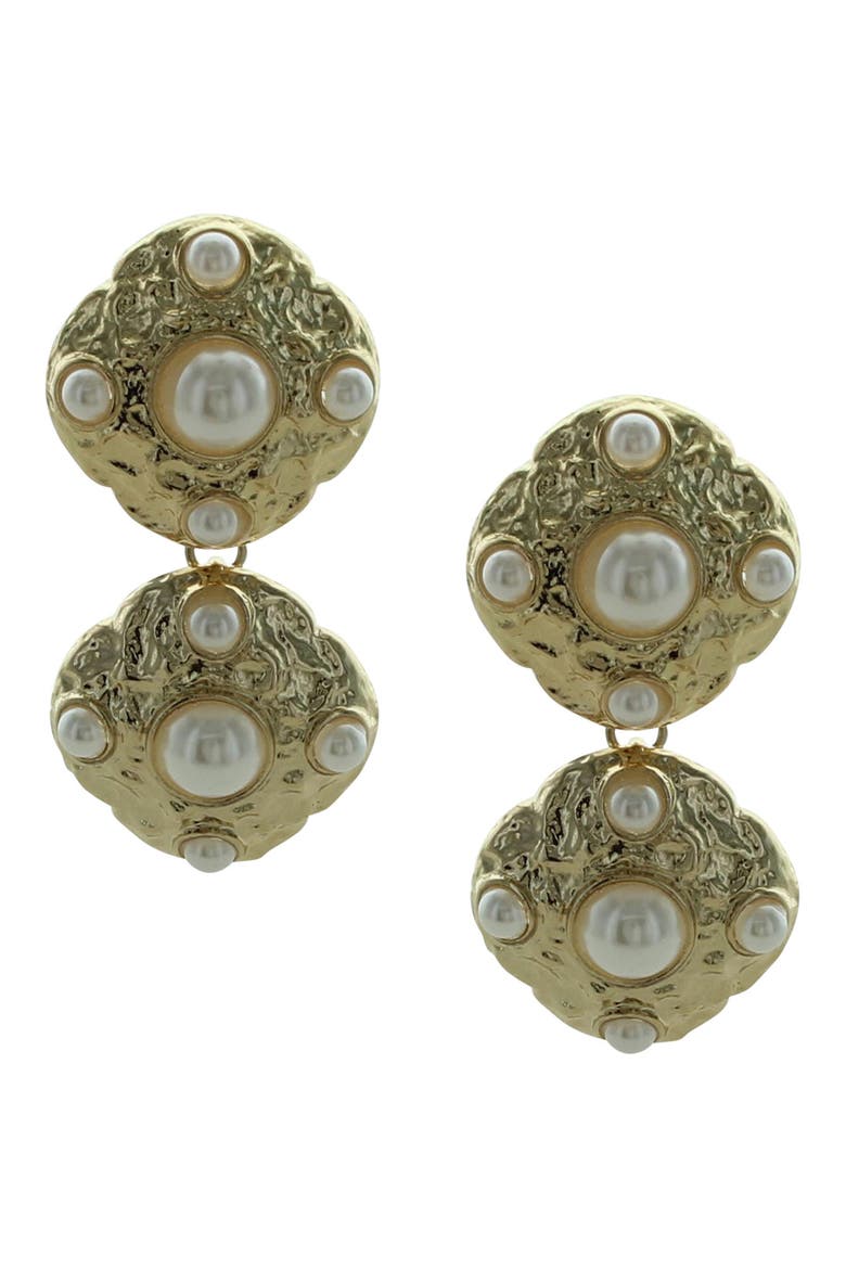 Aileen Drop Earrings, Main, color, GOLD / WHITE