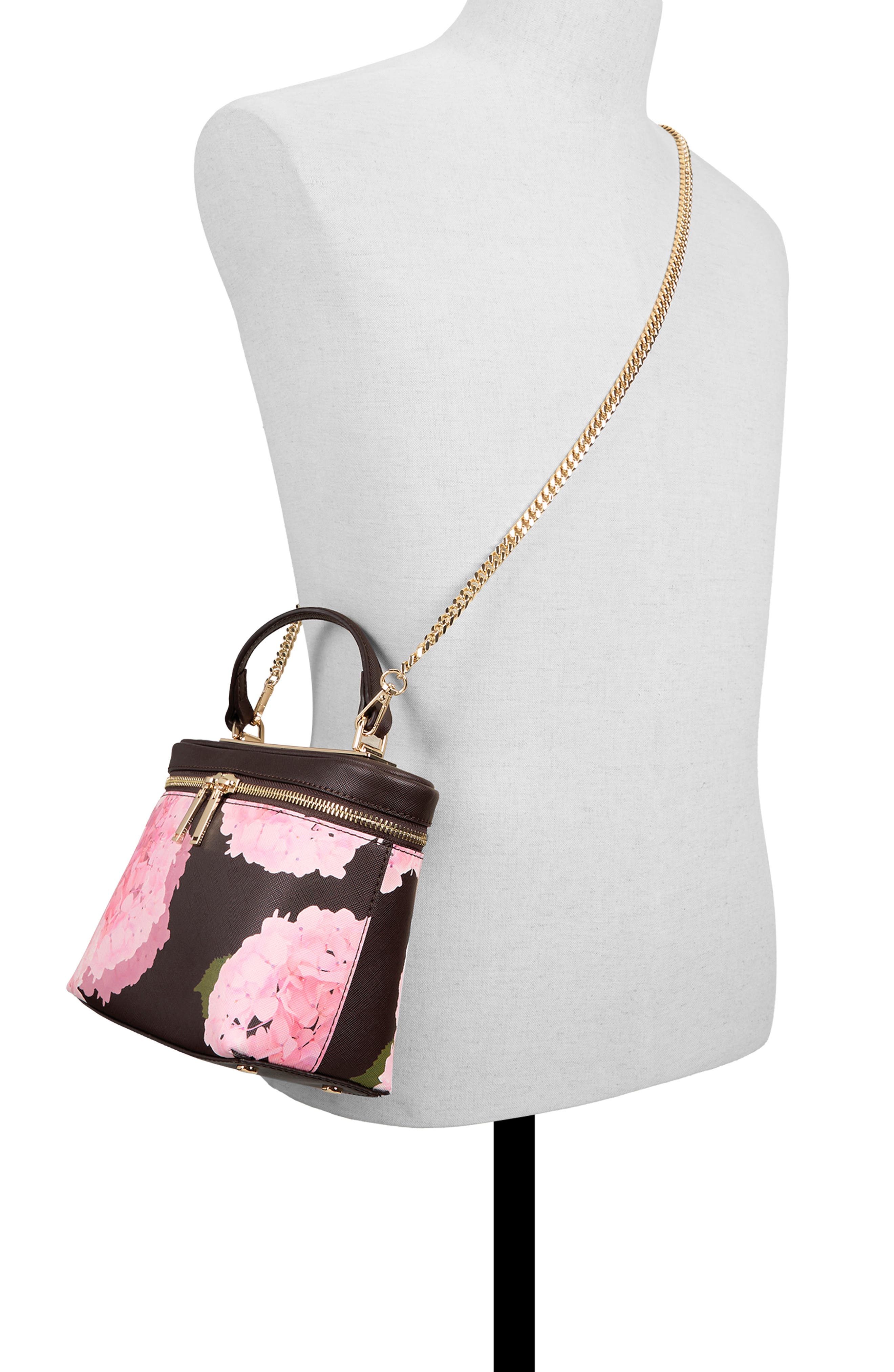 Tia Faux Leather Top Handle Bag, Alternate, color, BROWN