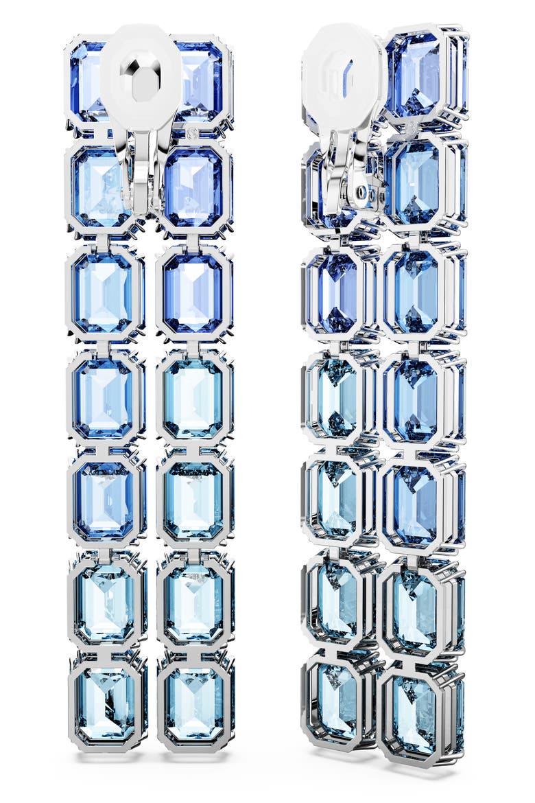 Millenia Clip-On Drop Earrings, Alternate, color, BLUE