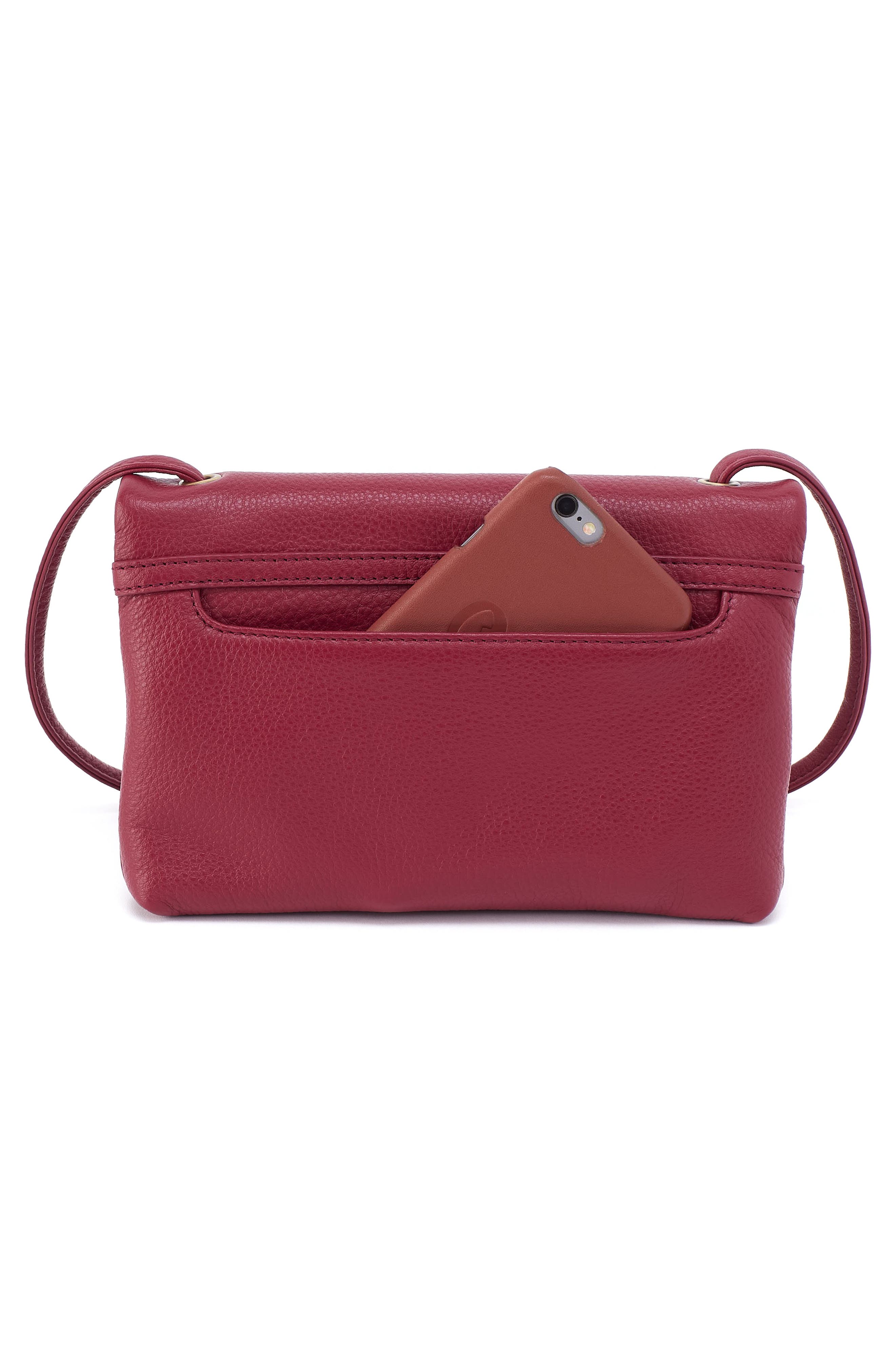 HOBO Small Grant Leather Crossbody Bag, Alternate, color, Wine