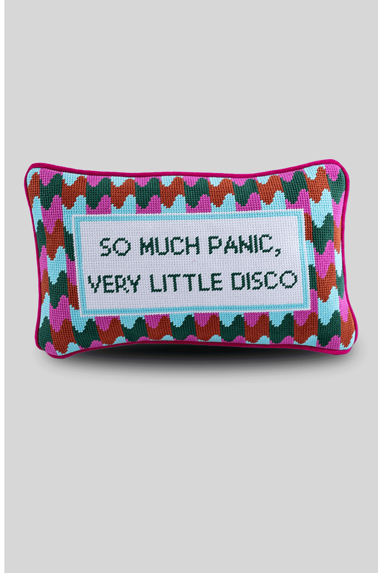 Panic at the Disco Needlepoint Pillow, Main, color, Dark Pink