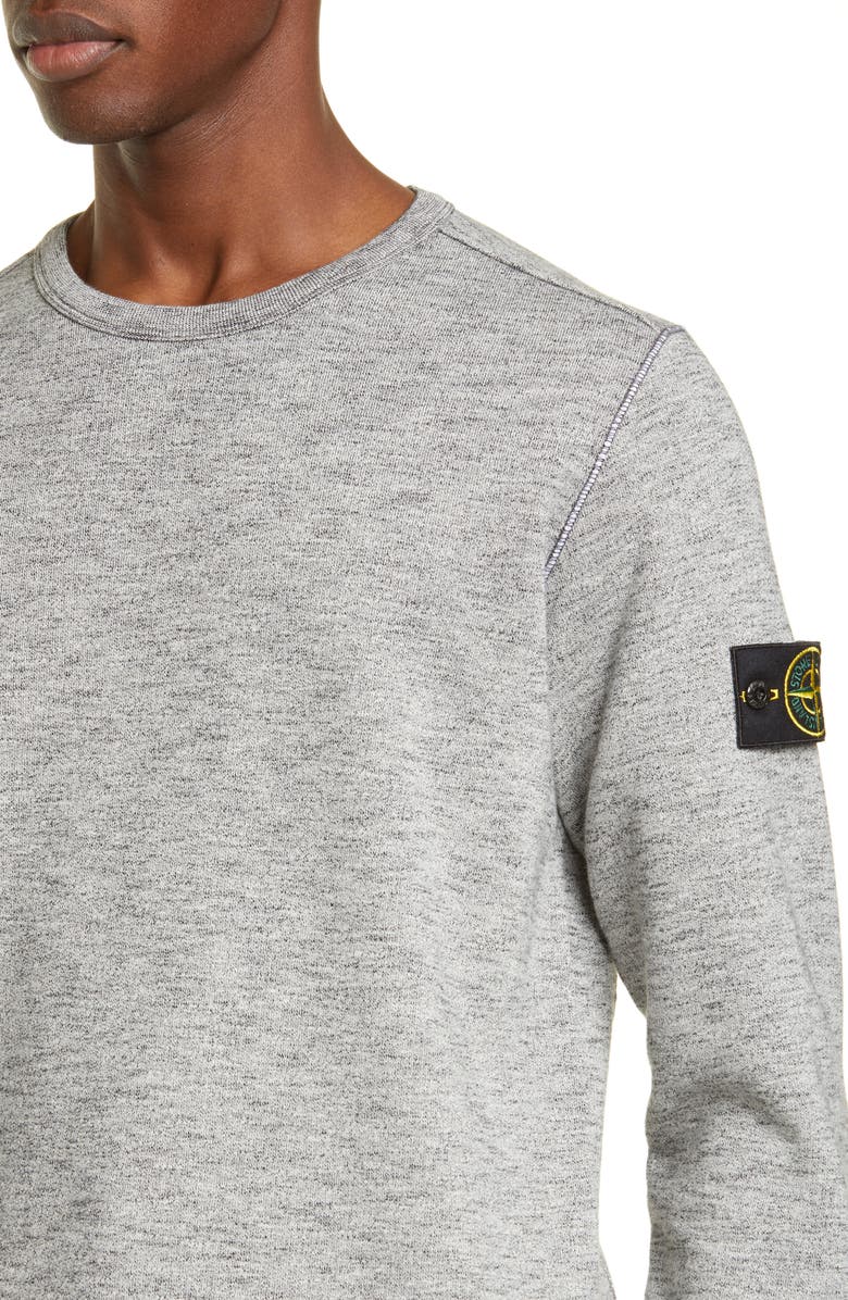 Stone Island Mélange Fleece Crewneck Sweatshirt, Alternate, color, 