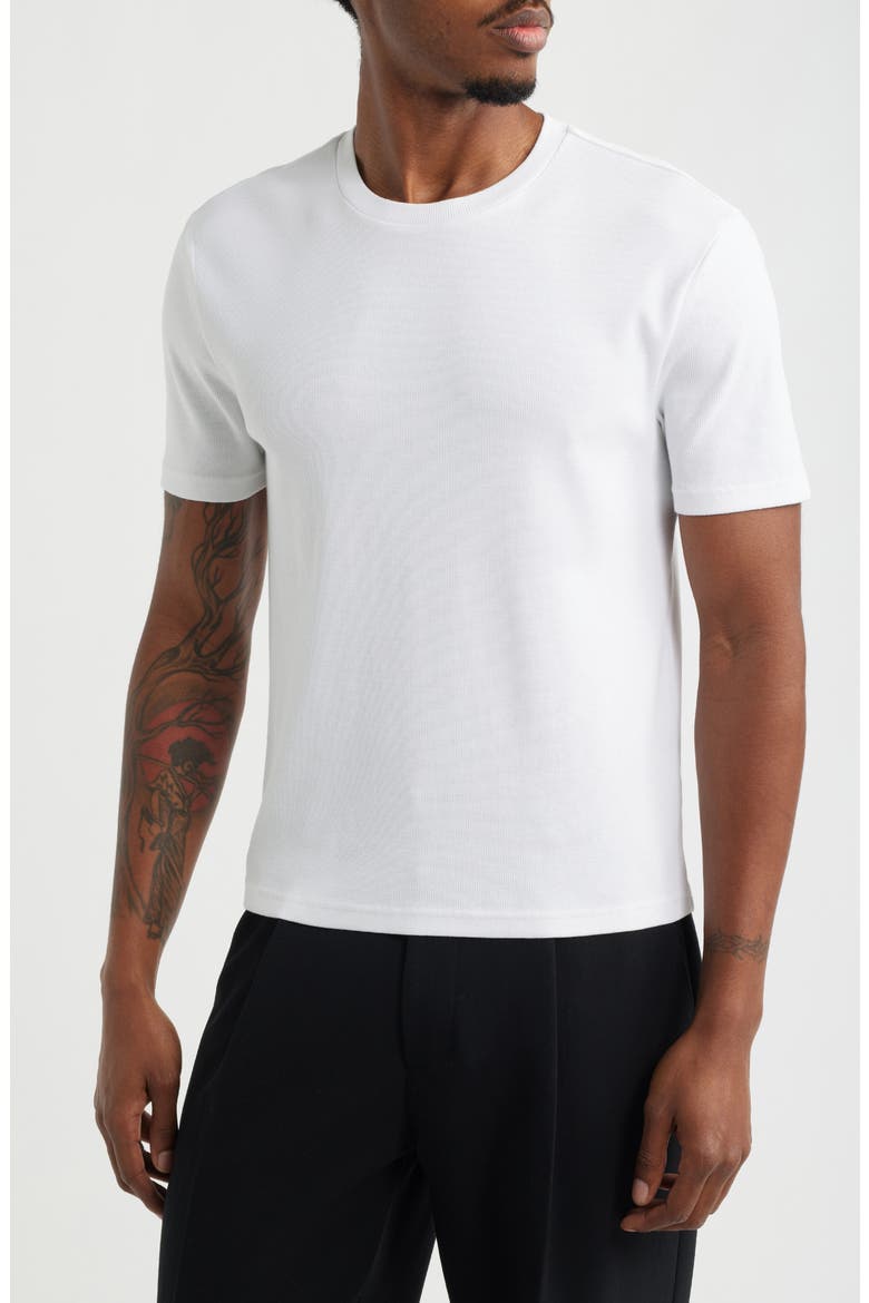 Shrunken Stretch Cotton T-Shirt, Main, color, WHITE