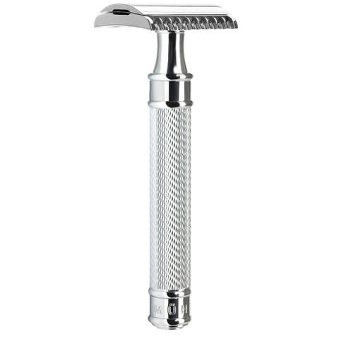Traditional Large Chrome Safety Razor - Open Comb