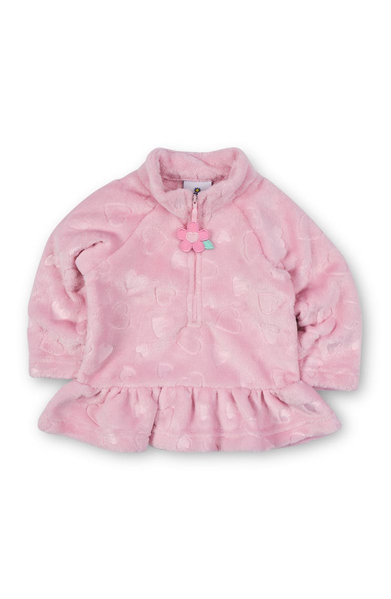 Florence Eiseman Heart Fleece Top With Flowers, Main, color, Pink