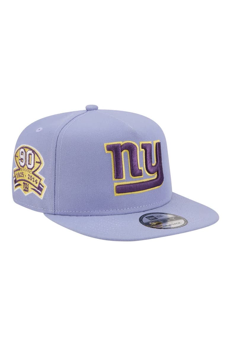 Men's New Era  Lavender New York Giants Bloom A-Frame 9FIFTY Snapback Hat, Main, color, Lavender