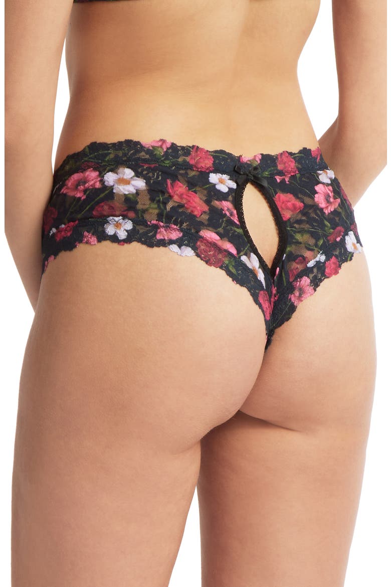 Floral Open Gusset Lace Panties, Alternate, color, AM I DREAMING