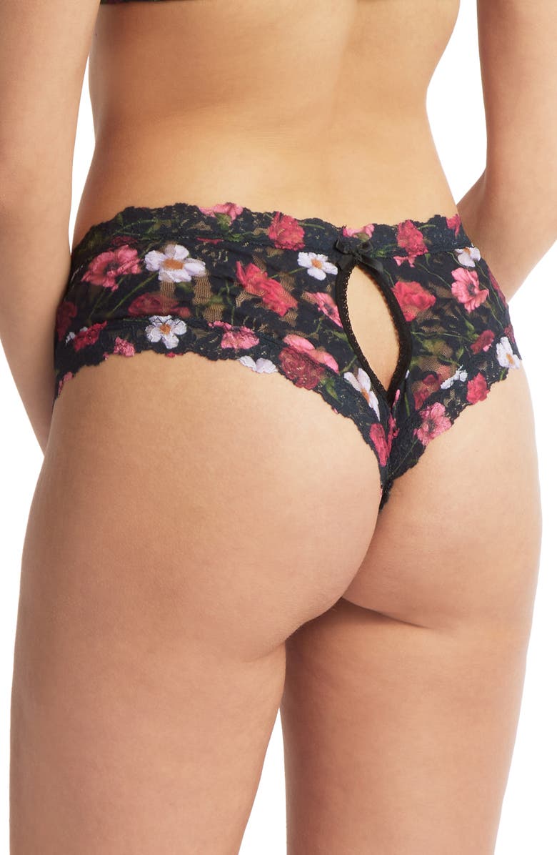 Hanky Panky Floral Open Gusset Lace Panties, Alternate, color, 