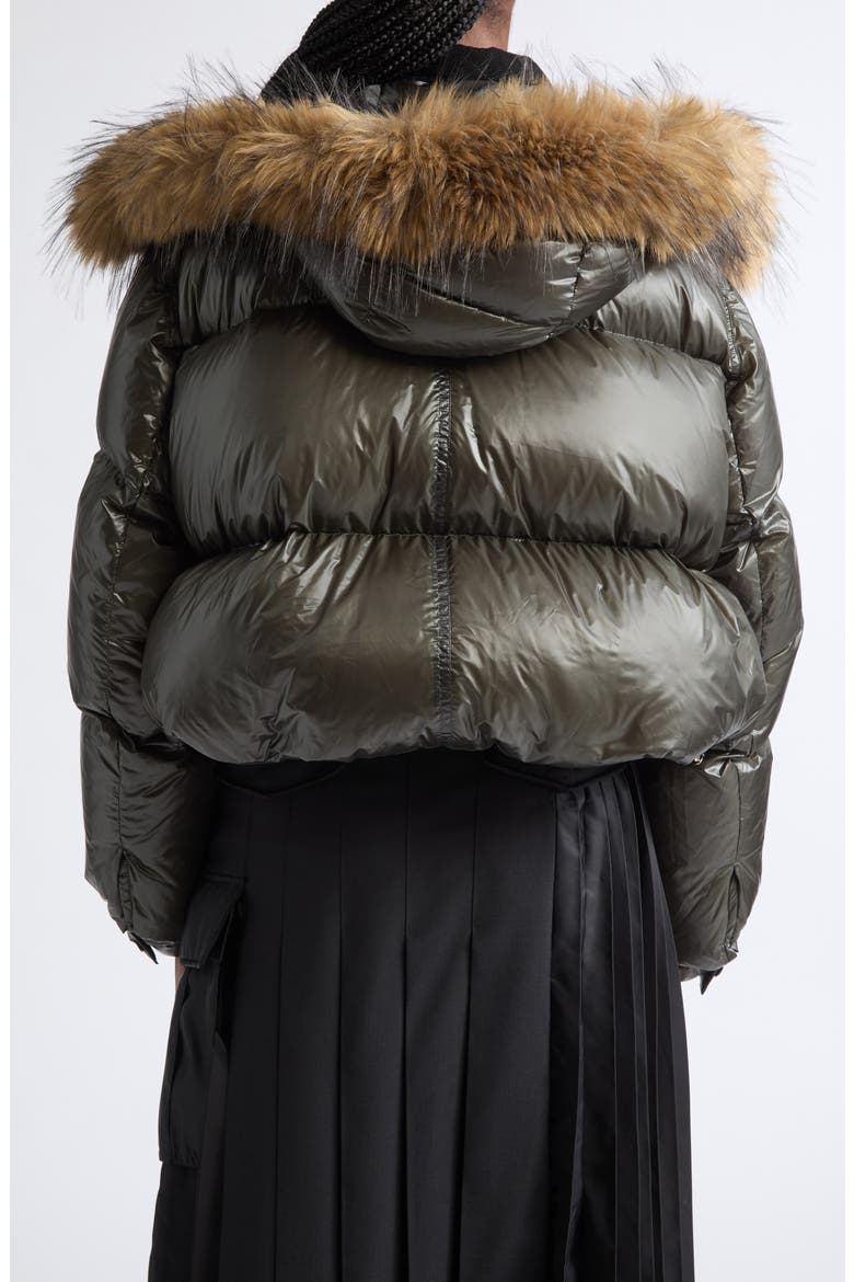 Crop Down Hooded Puffer, Alternate, color, KHAKI