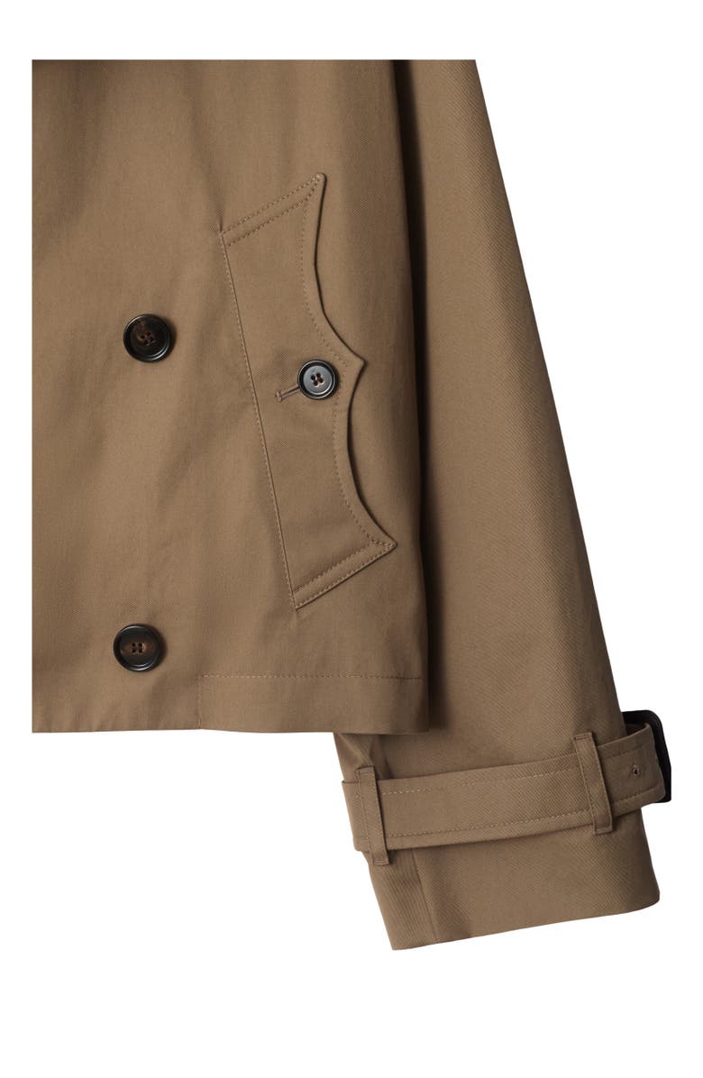 Burberry Cropped Gabardine Trench Jacket, Alternate, color, Clay Brown