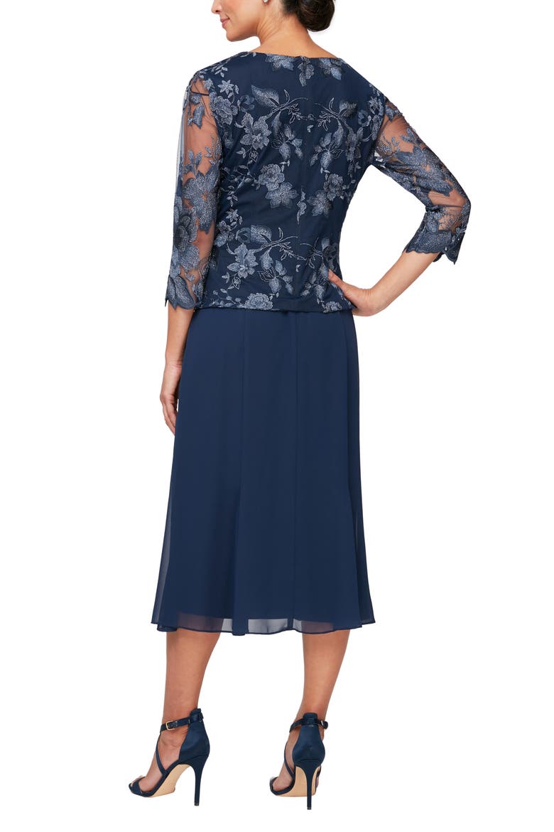 Mock Jacket Midi Dress, Alternate, color, NAVY