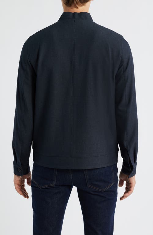 Johnston & Murphy Pattern Zip Jacket In Blue