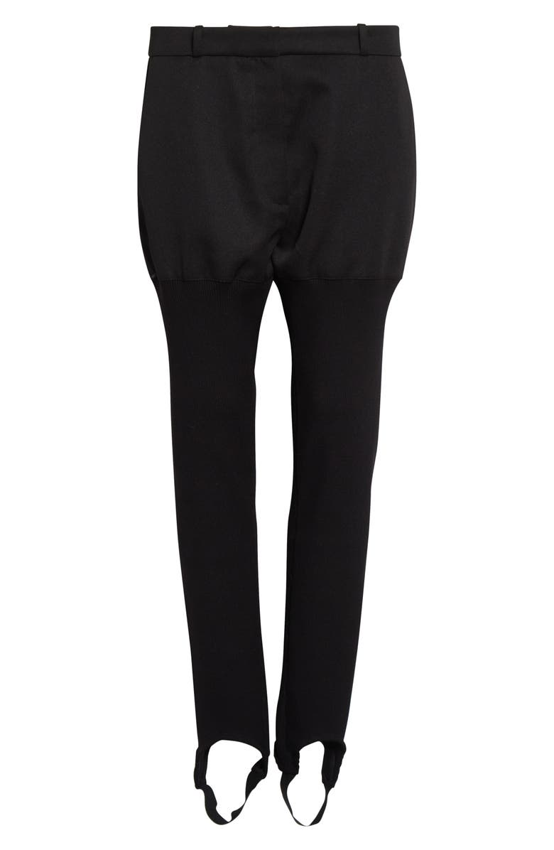 Coperni Hybrid Rib Stirrup Leggings, Alternate, color, Black