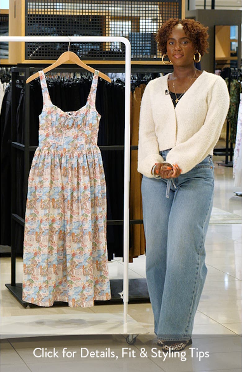 Delilah Landscape Print Midi Dress, sales video thumbnail