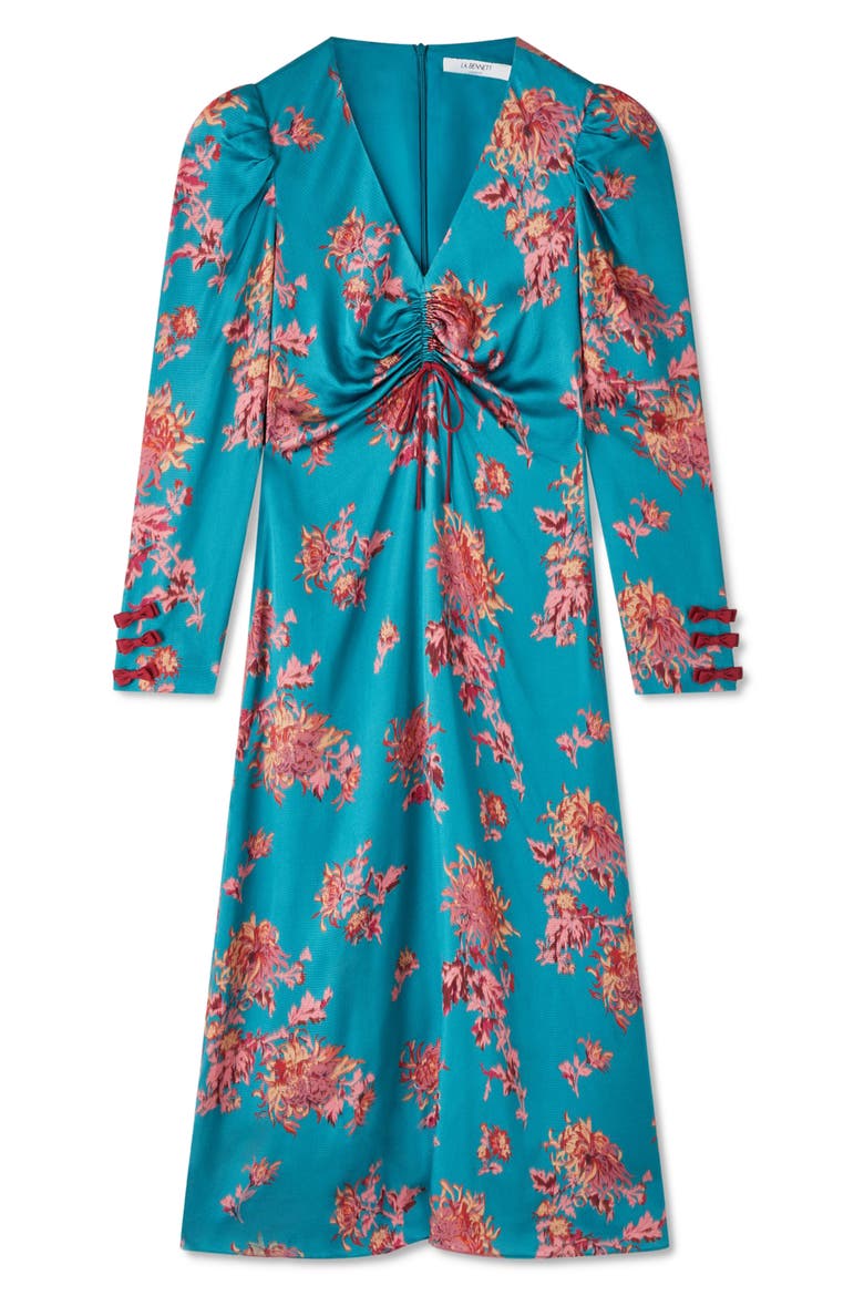 Celeste Floral Print Long Sleeve Midi Dress, Alternate, color, BLUE MULTI