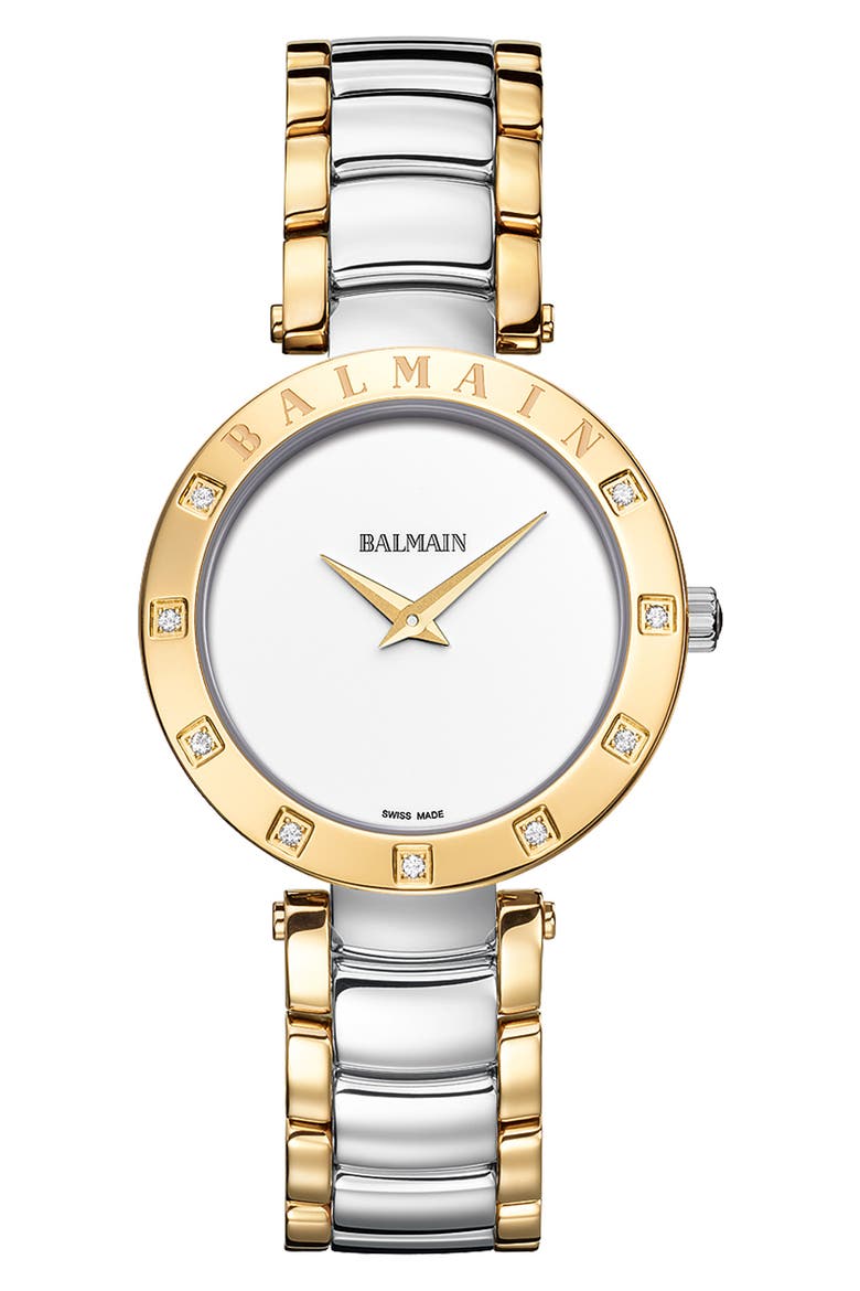 Bijou Diamond Two-Tone Bracelet Watch, 33mm, Main, color, TWO TONE