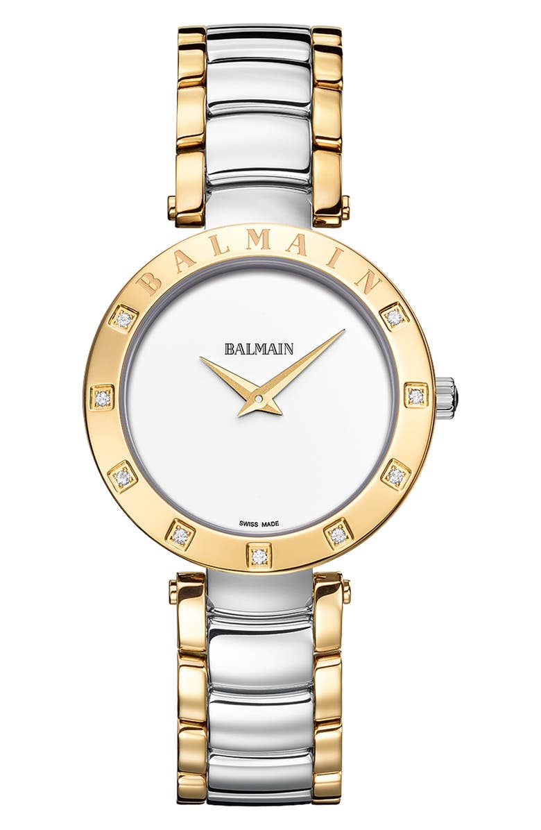 BALMAIN WATCHES Bijou Diamond Two-Tone Bracelet Watch, 33mm, Main, color, Two Tone