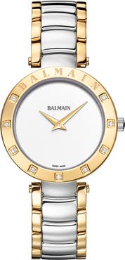 BALMAIN WATCHES Bijou Diamond Two-Tone Bracelet Watch, 33mm