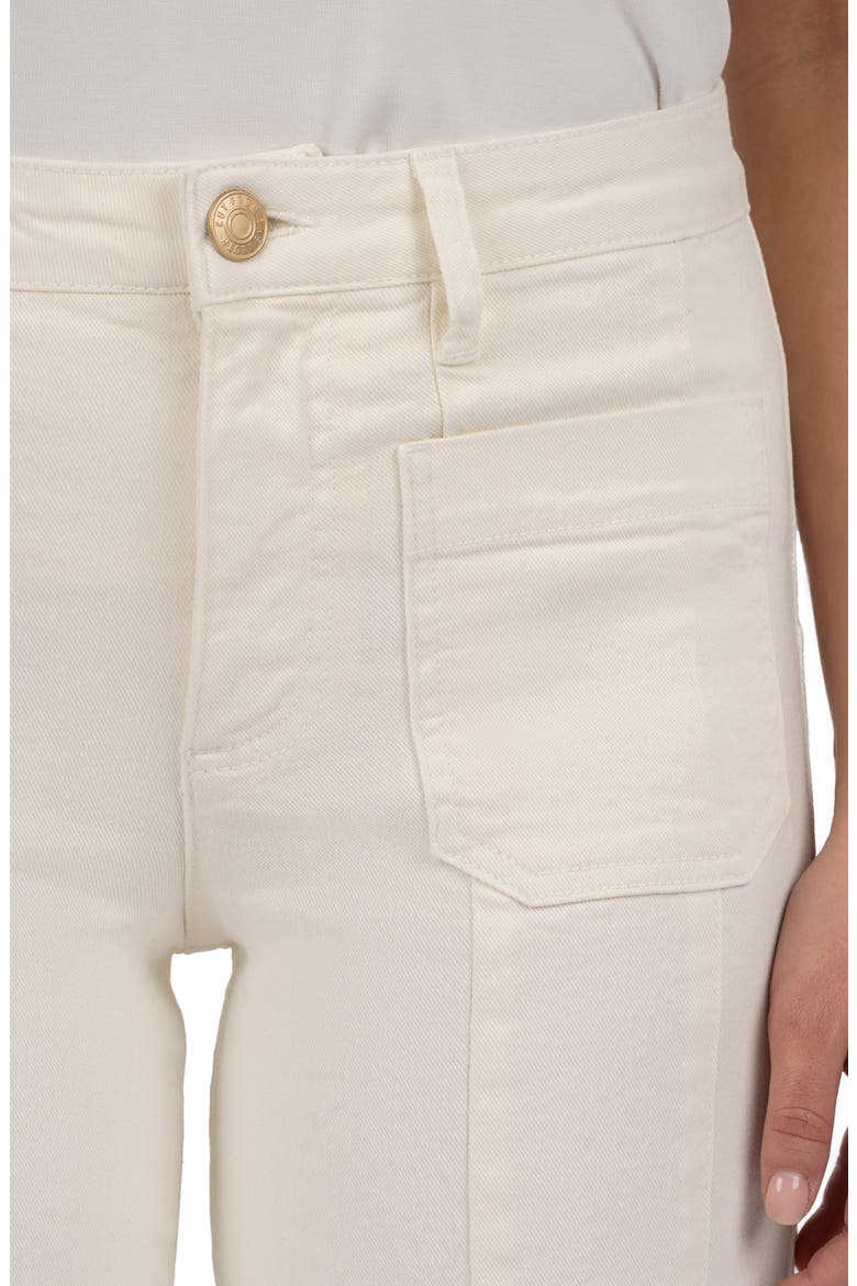 Patch Pocket Crop Wide Leg Jeans, Alternate, color, ECRU