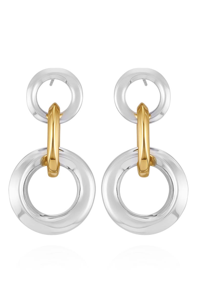 Vince Camuto Two-Tone Link Drop Earrings, Main, color, Two Tone