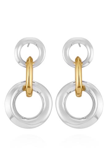 Vince Camuto Two-tone Link Drop Earrings In Multi