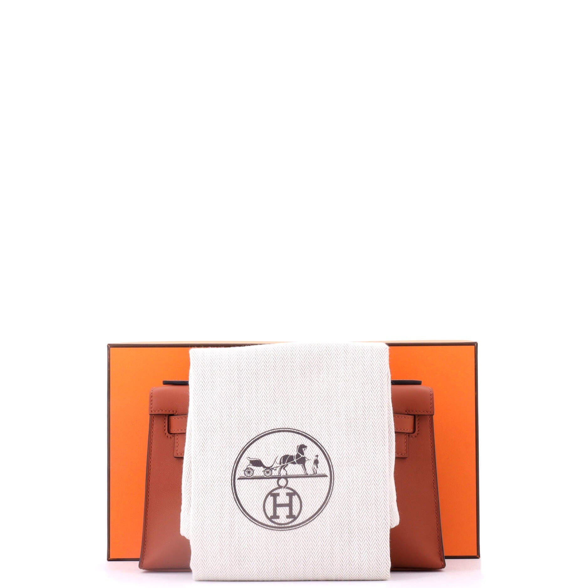 Pre-Owned Hermes Kelly Pochette Swift, Alternate, color, Cuivre