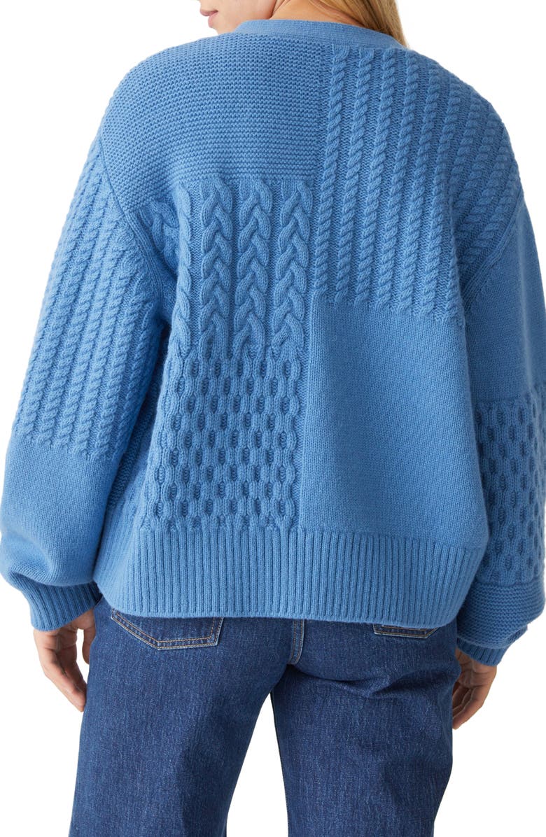 & Other Stories Intricate Cable Knit Wool Blend Cardigan, Alternate, color,