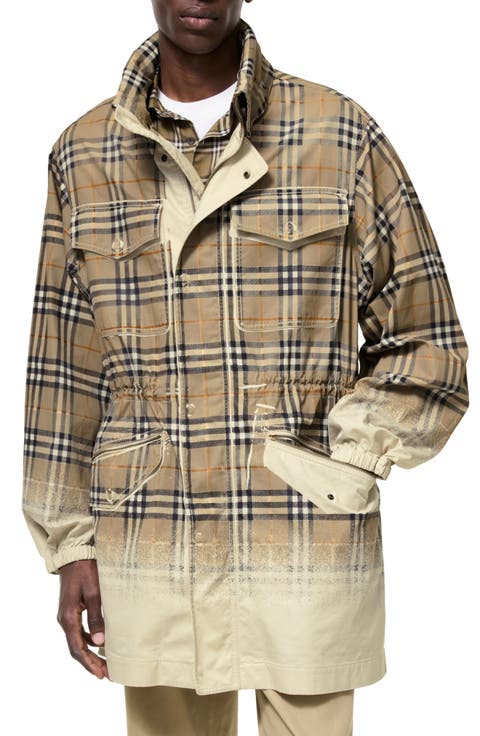 Lancaster Gradient Check Oversize Tropical Gabardine Parka