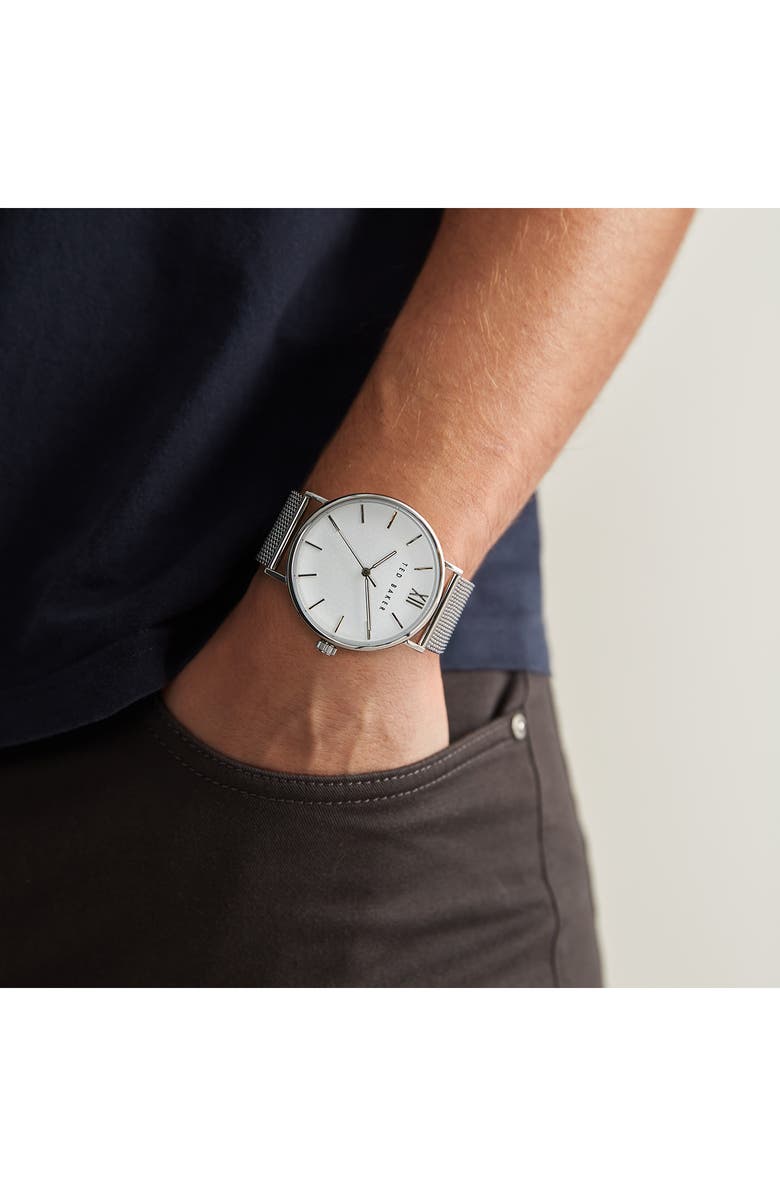 Ted Baker Phylipa Gents Mesh Strap Watch, 43mm, Alternate, color,