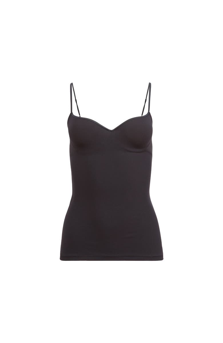 Fleur Du Mal Scooped Neck Built-In Bra Cami, Main, color, Black