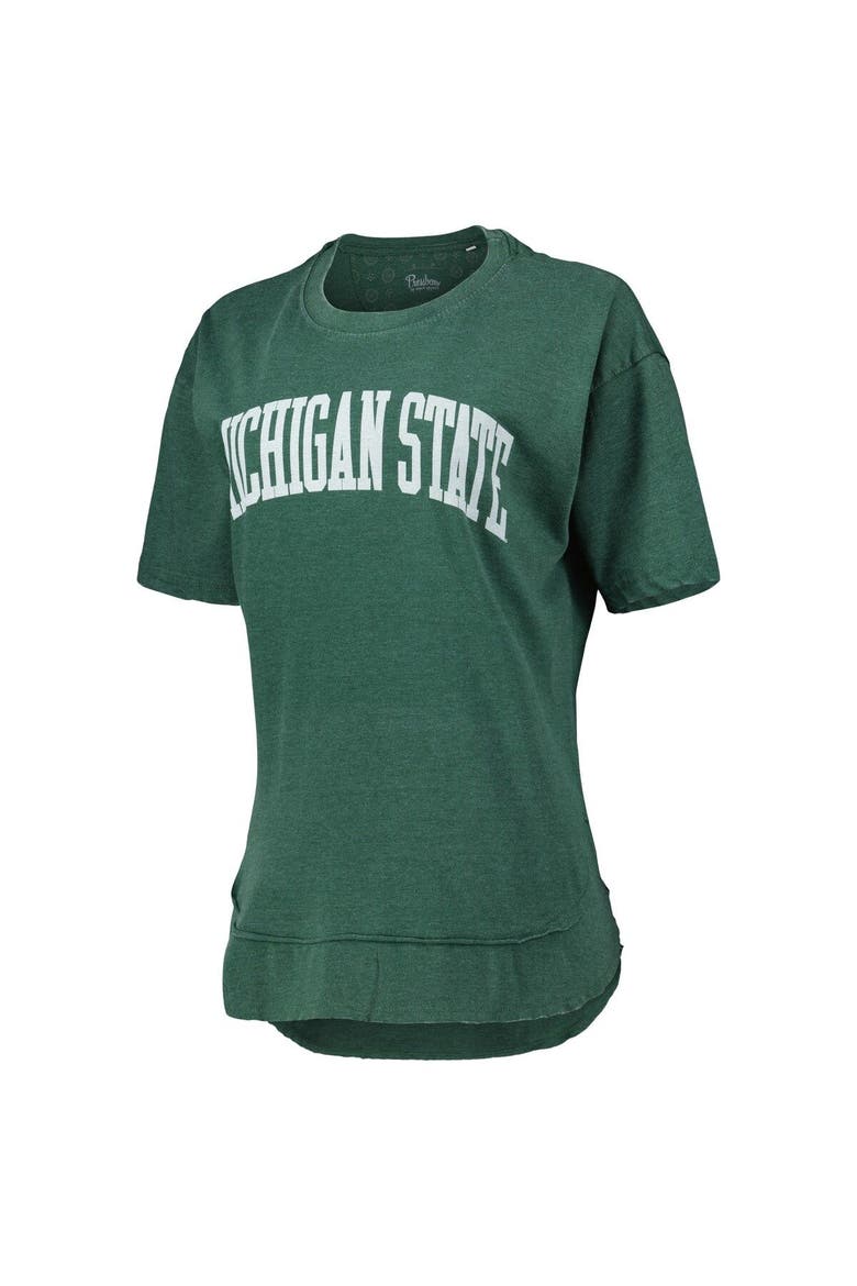 Women's Pressbox Heather Green Michigan State Spartans Arch Poncho T-Shirt, Alternate, color, Heather Green