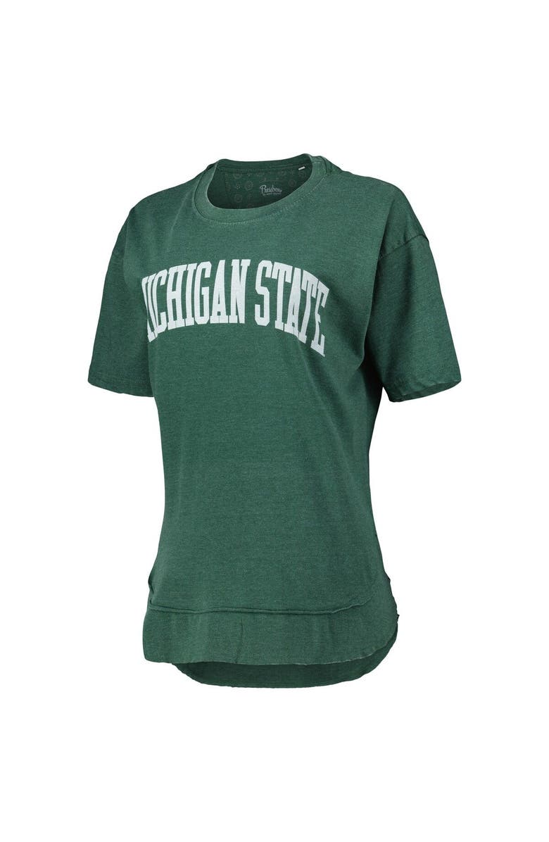PRESSBOX Women's Pressbox Heather Green Michigan State Spartans Arch Poncho T-Shirt, Alternate, color, Heather Green