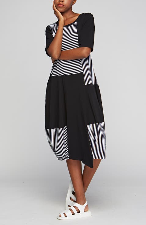Clarion Striped Viscose Jersey Dress