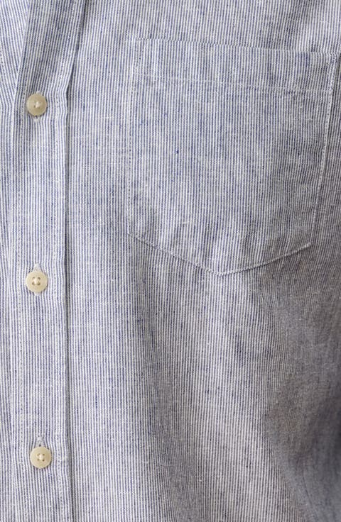 Better Than Linen Striped Long Sleeve Button Up Shirt