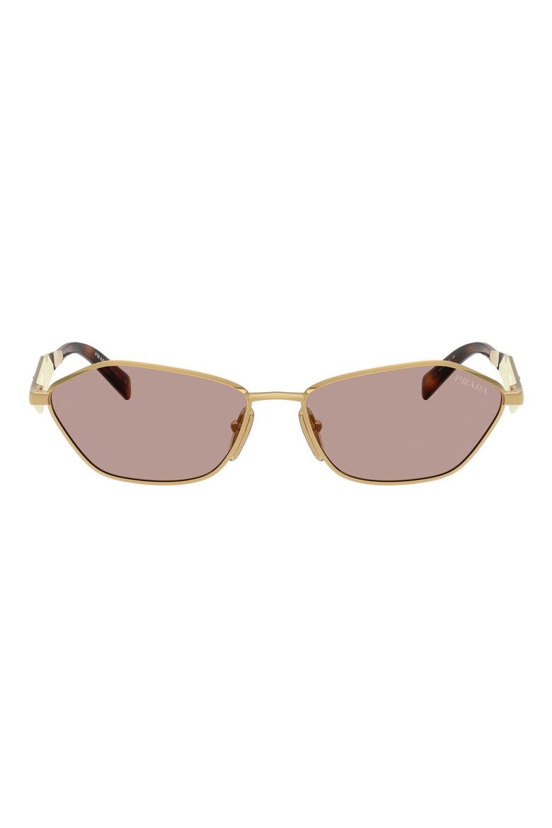 57mm Irregular Sunglasses, Main, color, GOLD / LIGHT PURPLE BROWN