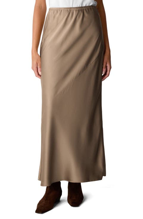 Bias Maxi Silk Skirt