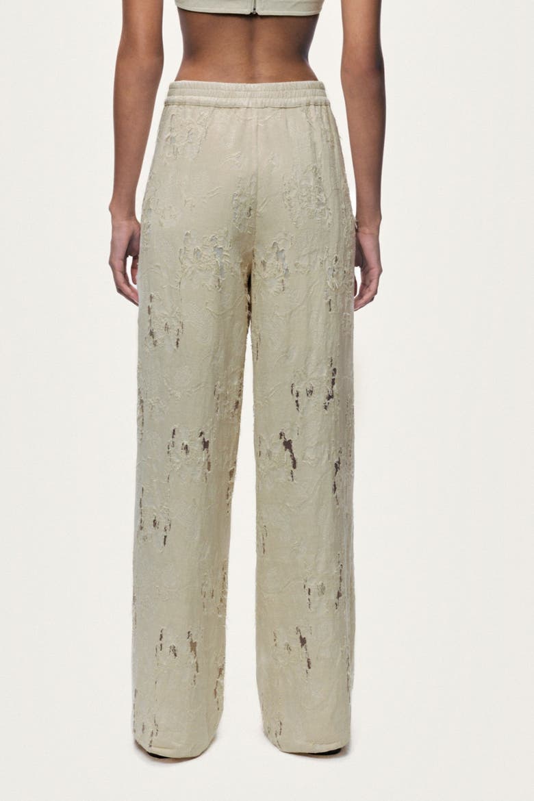 Jacquard Wide Leg Trousers, Alternate, color, Ivory