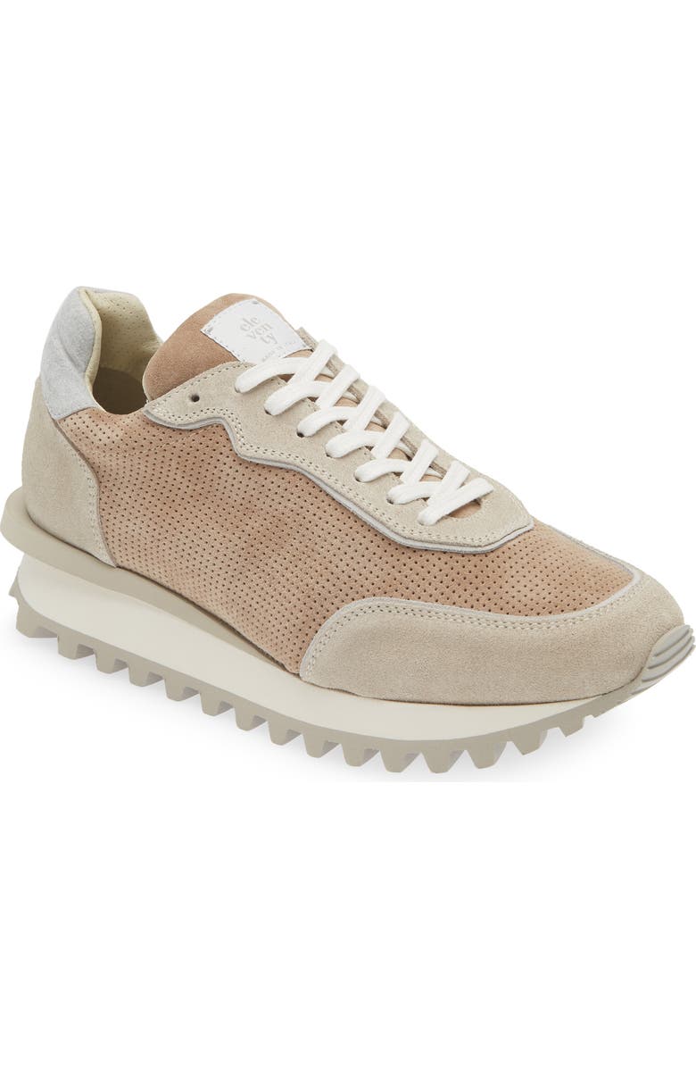Eleventy Perforated Low Top Sneaker, Main, color,