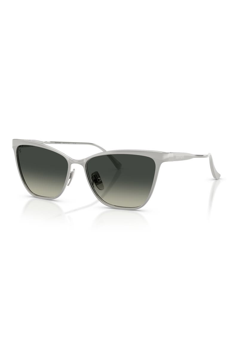 56mm Cat Eye Sunglasses, Alternate, color, SILVER MATTE / GREY CRYSTAL