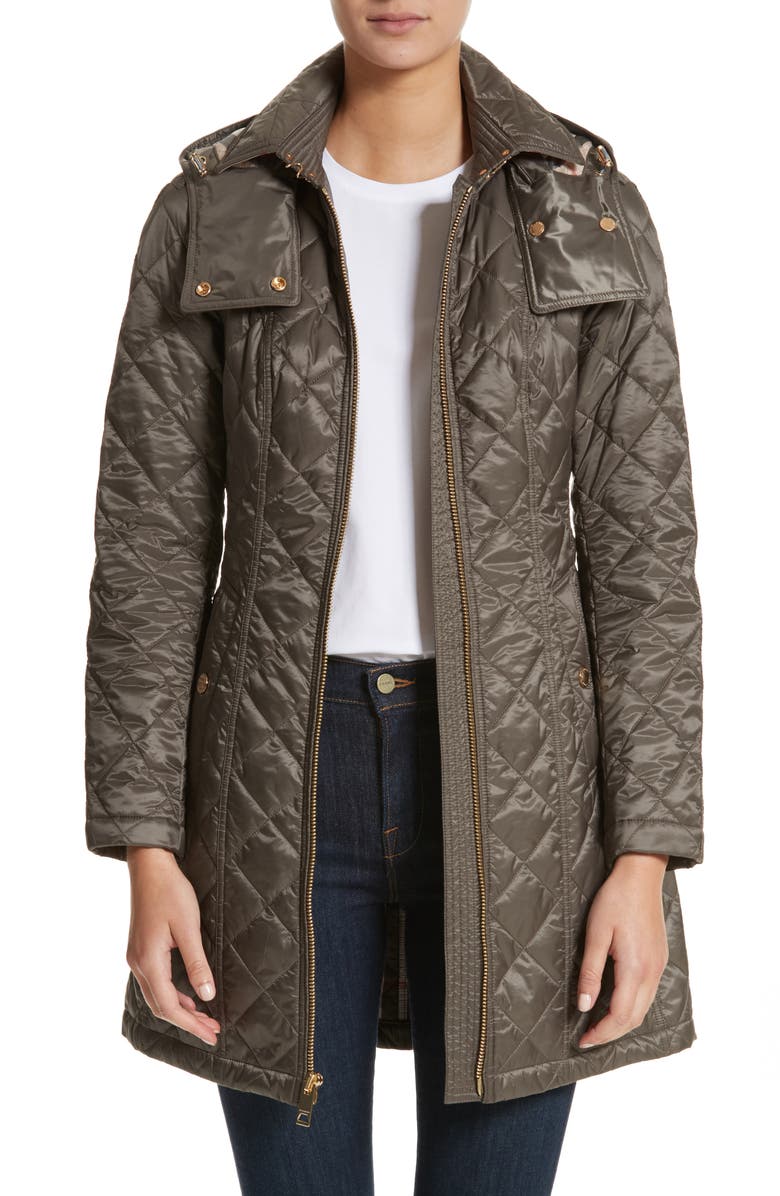 Burberry Baughton Quilted Coat, Main, color, 
